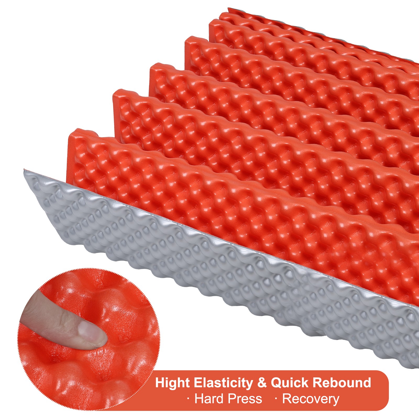 Closed Cell Foam Sleeping Pad R-Value 2.1 Foldable Lightweight Mat Orange