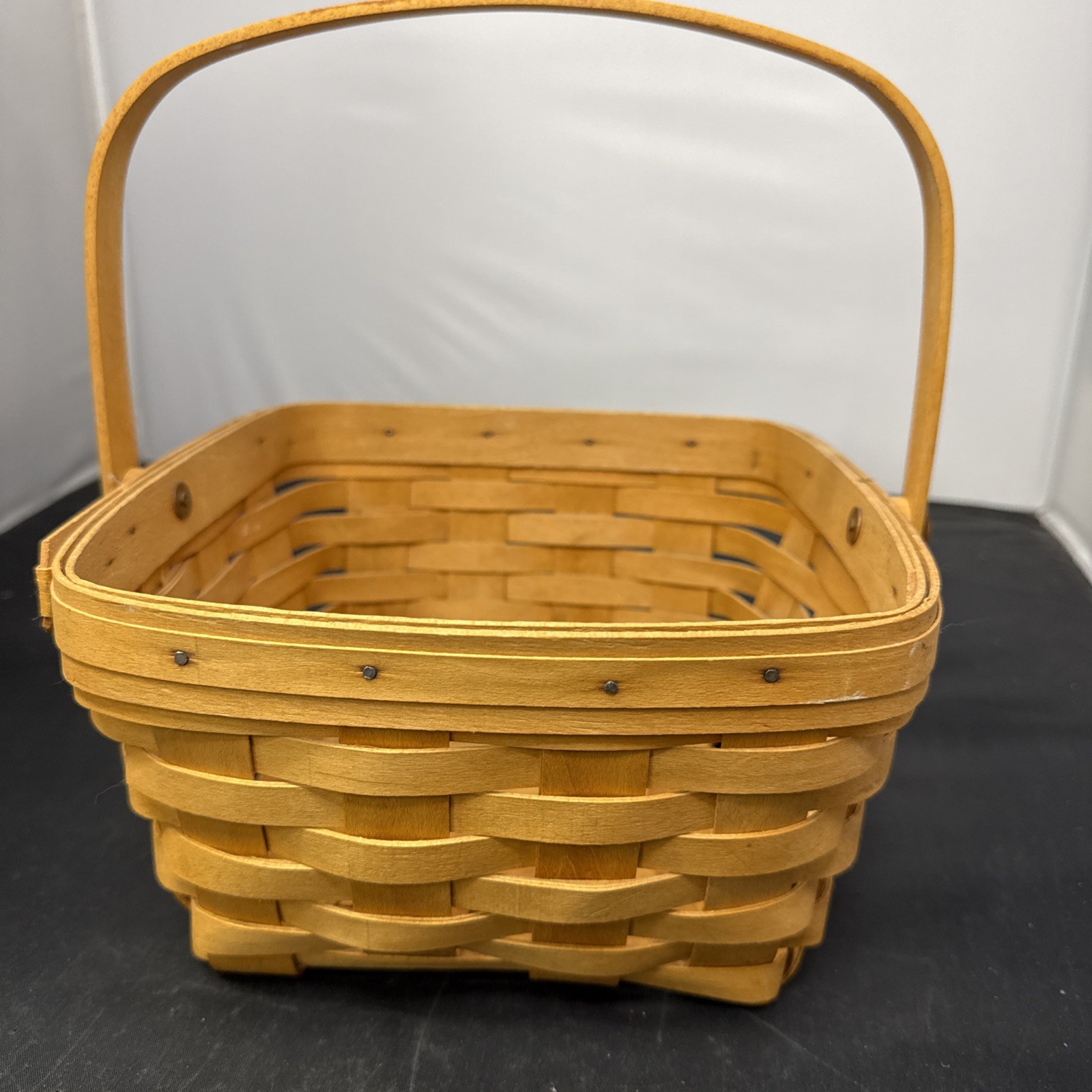 longaberger square basket with handle 2000