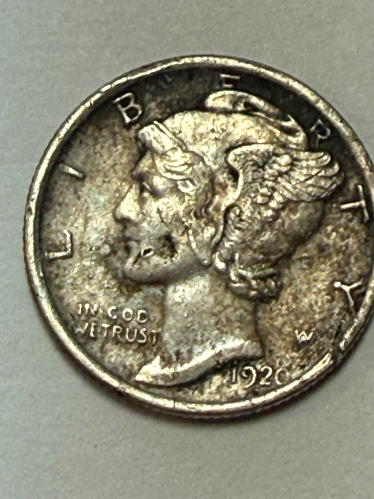 1920 D Mercury Dime 10C XF/AU Details - Mild Obverse Damage