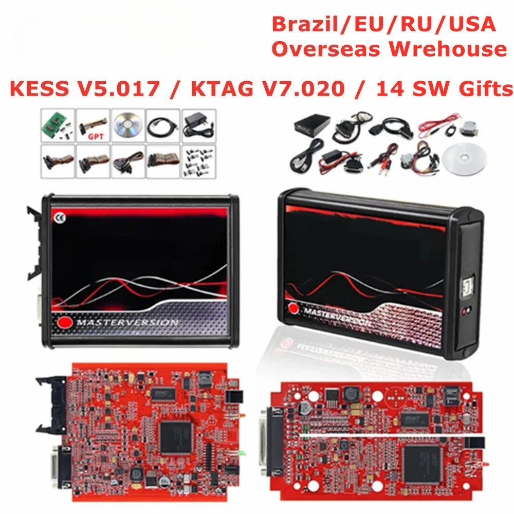 EU V5.017 OBD2 Manager Kit KTAG V7.020 K-tag Metal LED BDM Frame Adapters