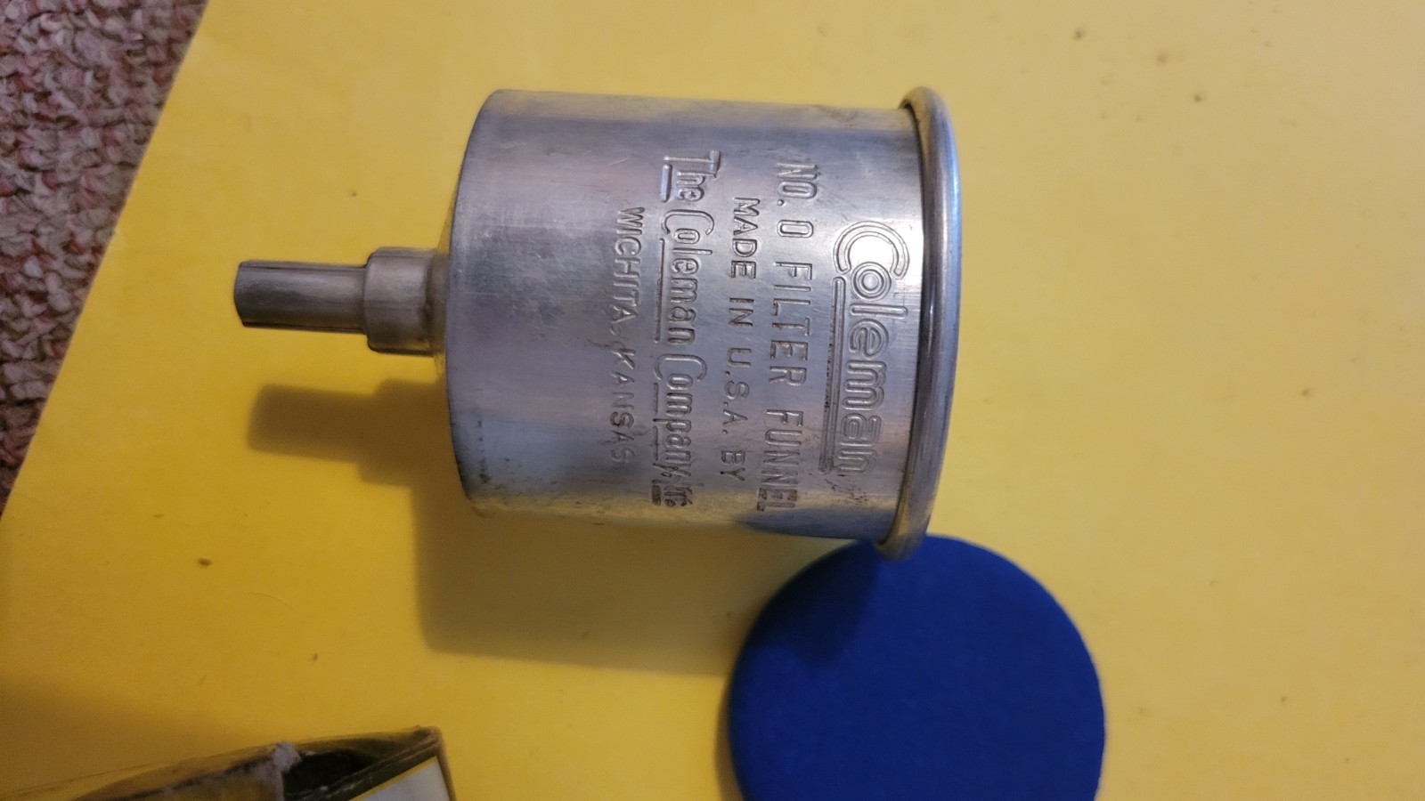 COLEMAN NOS ALUMINUM FUEL FILTER FUNEL #0- LOOK!!!!