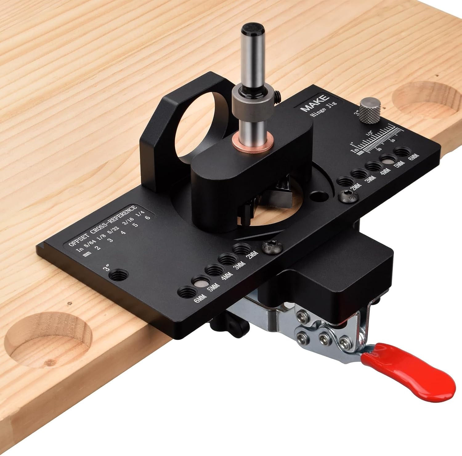 Metal Concealed Hinge Jig with Quick Clamp and Dust Vacuum Adapter - 35mm