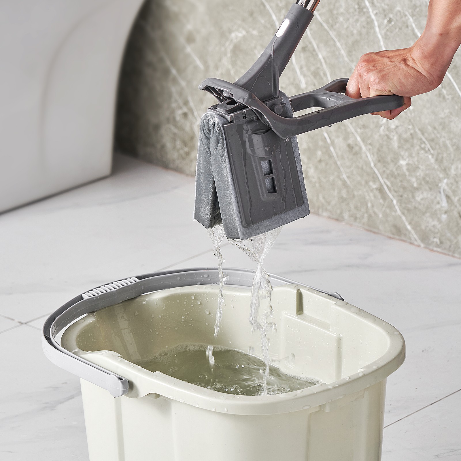 VEVOR 2-Piece Sponge Mop Replacement PU Head Replacement with Hook & Loop