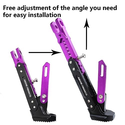 Universal Motorcycle Kickstand Adjustable Foot Side Support Parking Purple