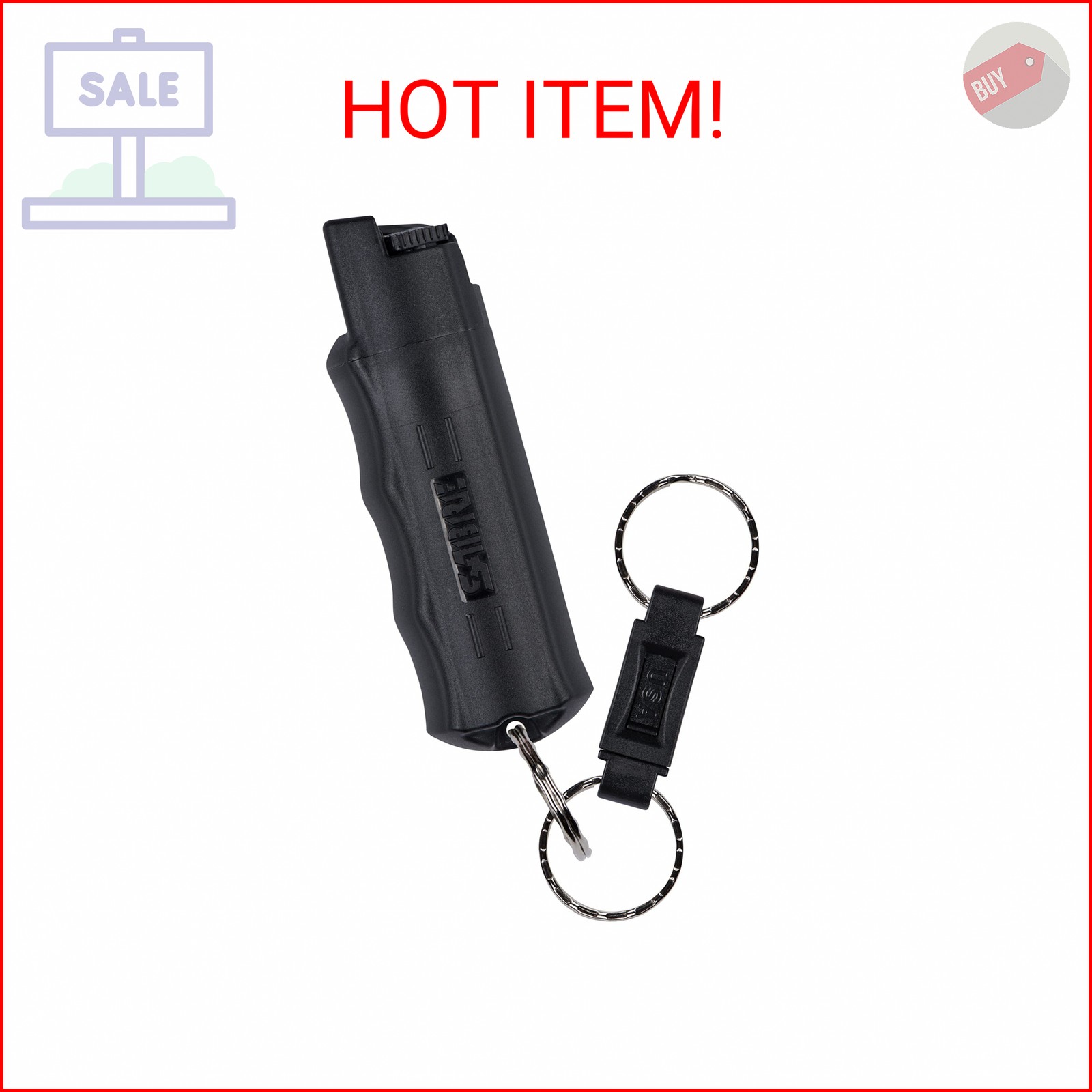 SABRE Defense Spray, 3-in-1 Formula Contains Max Strength Pepper Spray, CS Milit