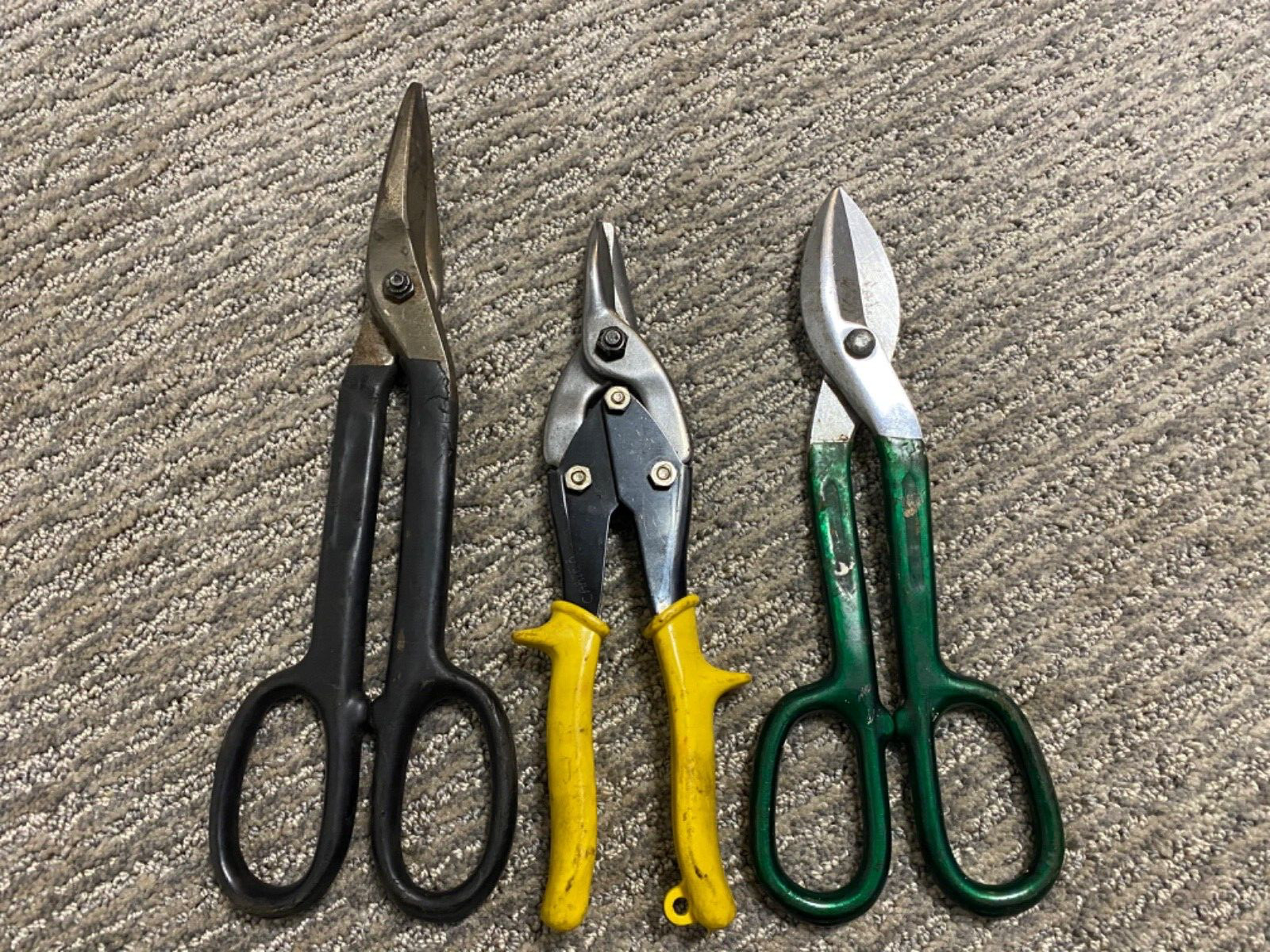 Lot of 3 VTG Tin Snips Craftsman Bluepoint & Unbranded Straight Sheet Metal