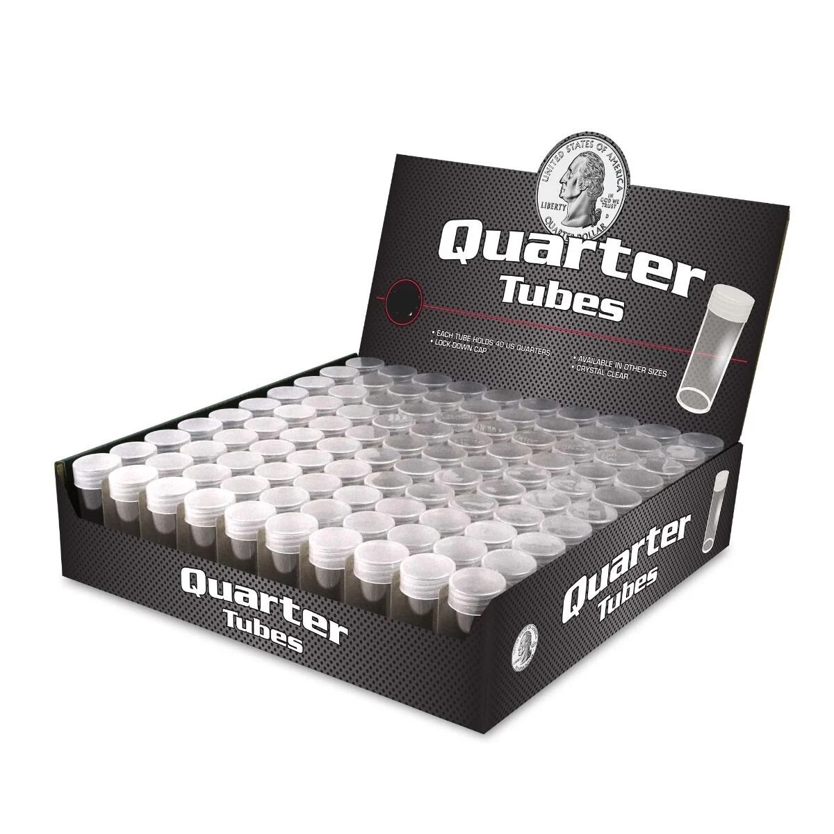 NEW 75pk BCW Coin Tube- Quarter
