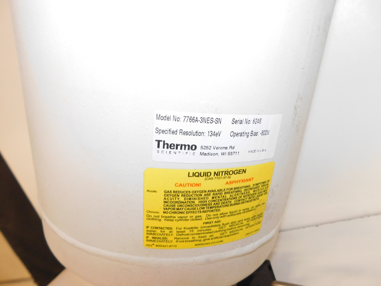 THERMO ELECTRON MODEL 7766A-3NES-SN EDS DETECTOR (UFG113)