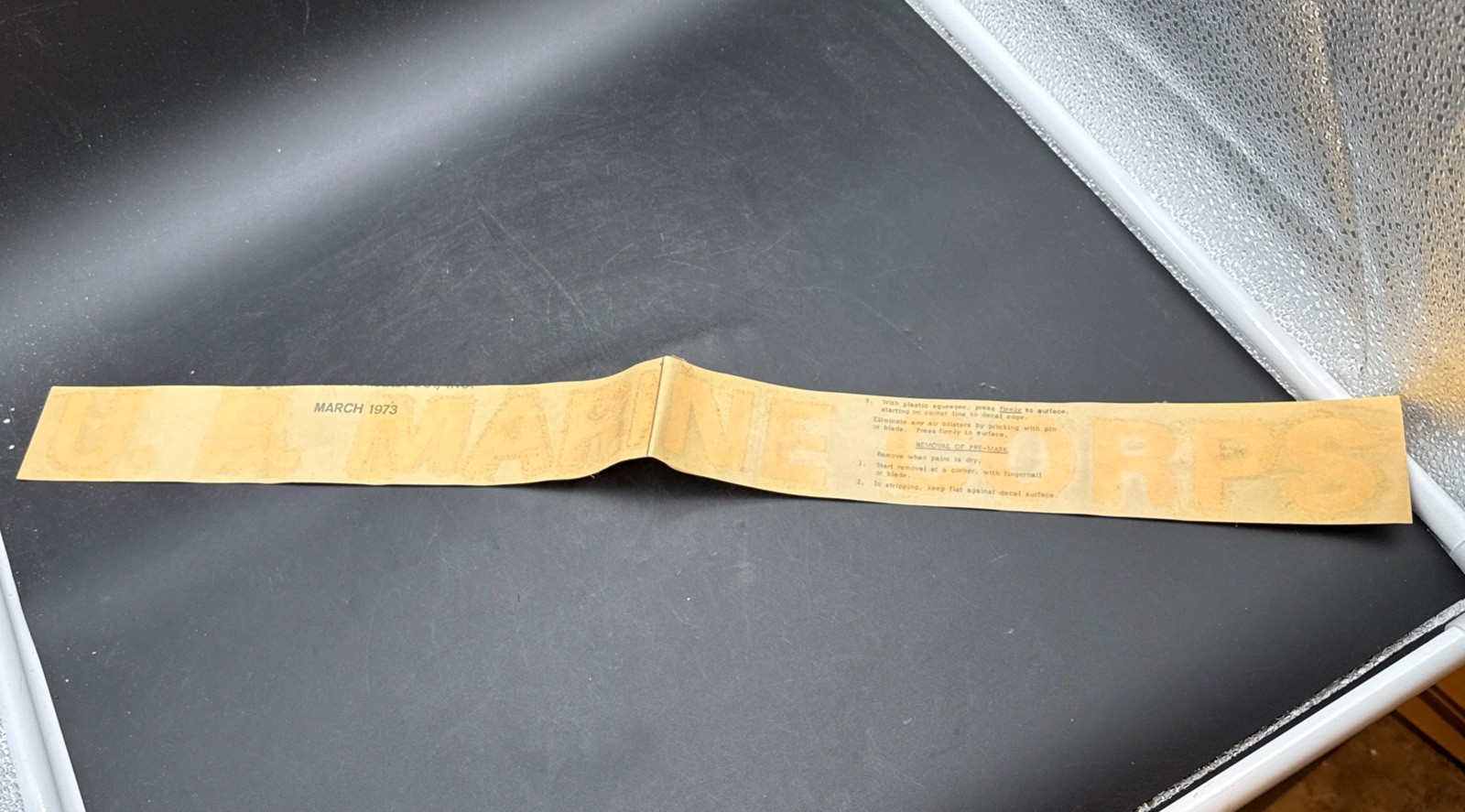 ORIGINAL Vietnam War era U.S. Marine Corps March 1973 sticker decal label USMC