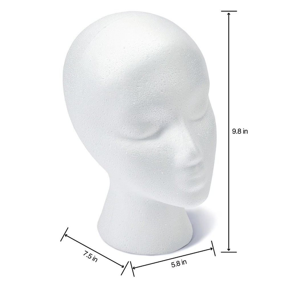 (2 pack) SmoothFōM Female Head 5.8" x 7.5" x 9.8" White