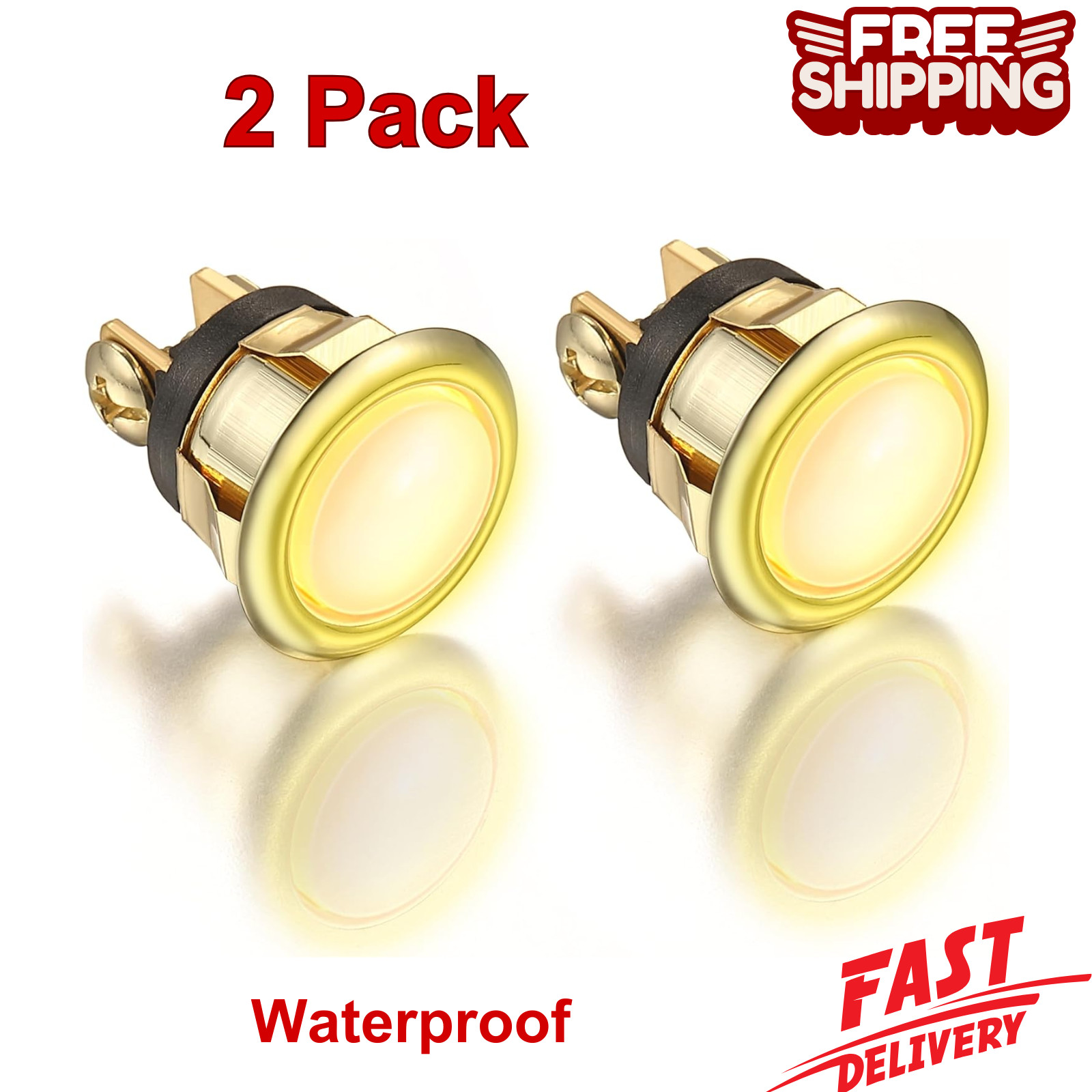 2Pack Lighted Doorbell Button Replacement, Easy to Install Wired Doorbell Button