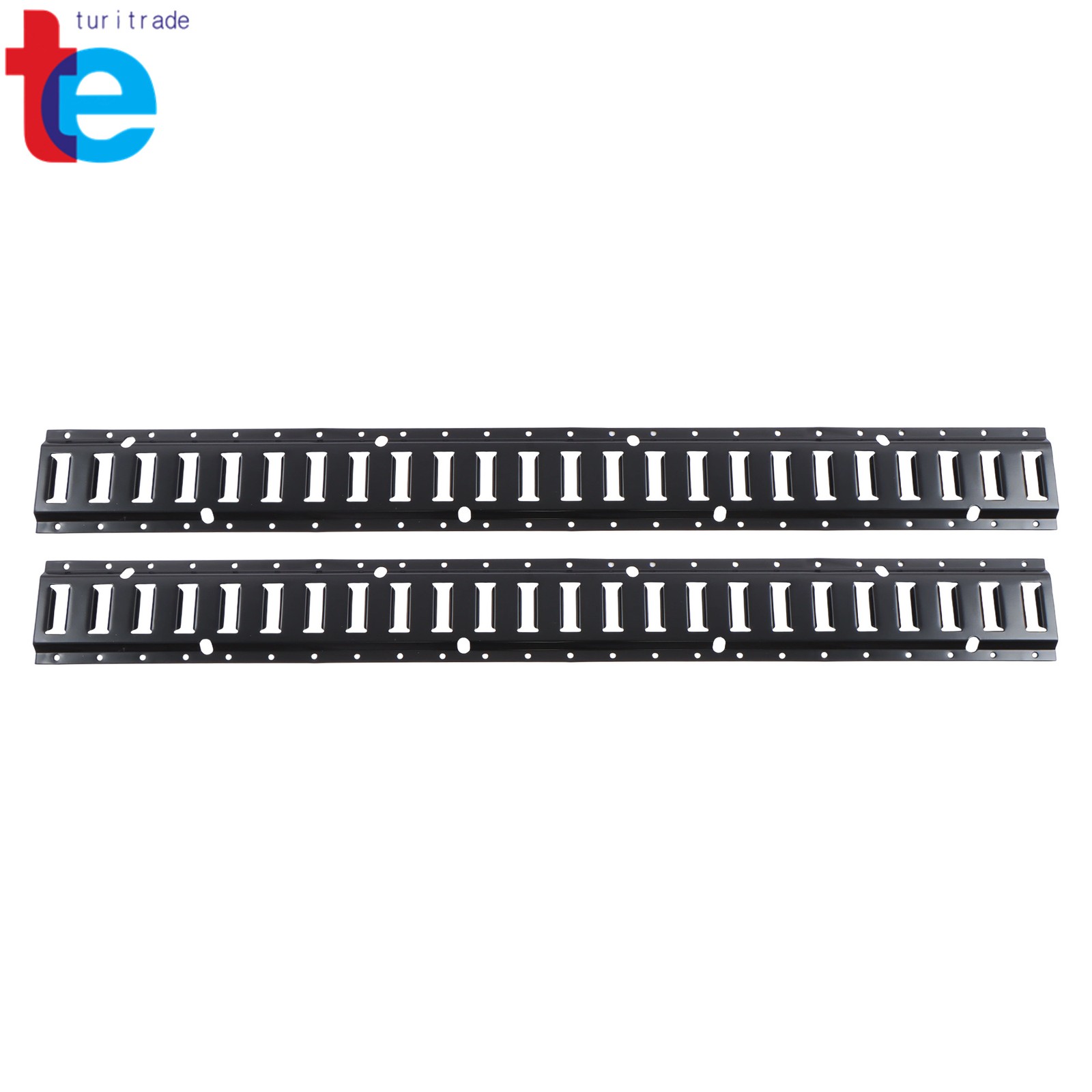2 Pack 4' E Tie Down Rail Kit For Cargo Trailers Power Coated E-Tracks