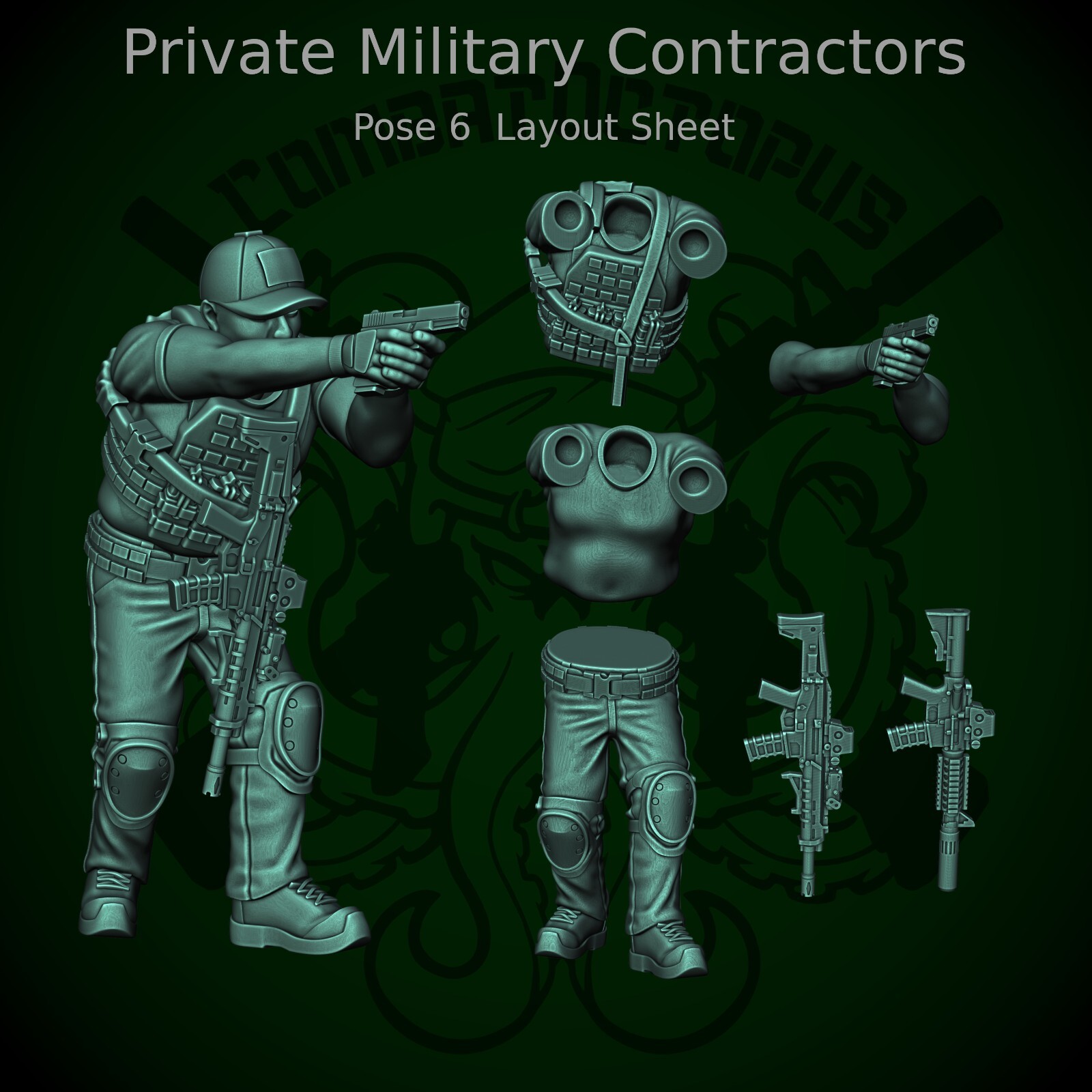 Combat Octopus Modern Miniatures Private Military Contractors PMC Modular Bits