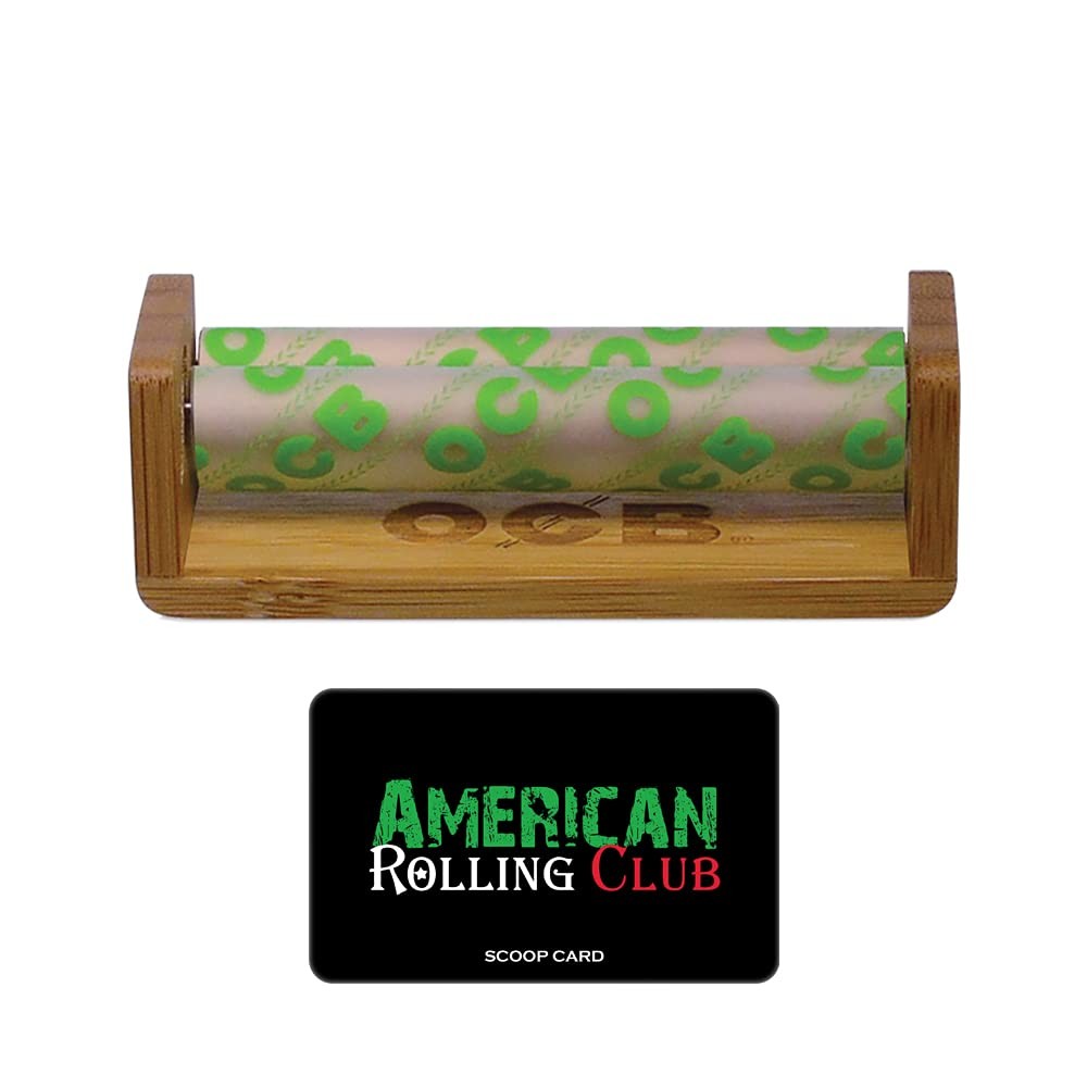 OCB 79mm 1 1/4 Bamboo Wood Cigarette Rolling Machine Includes American Rollin...