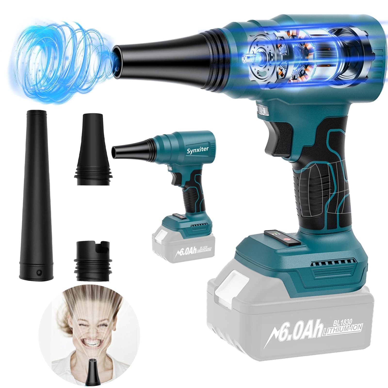 Mini Blower for Makita18V Battery,140000 RPM Brushless Cordless Air Duster,El...