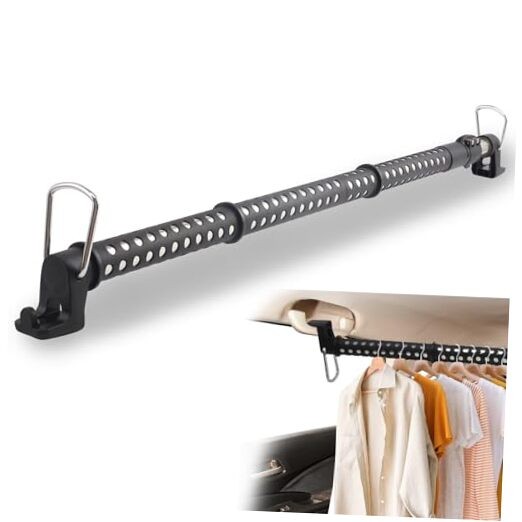 Car Clothes Hanger Bar, 33" to 54" Telescopic Clothes Rod for Car Travel Road