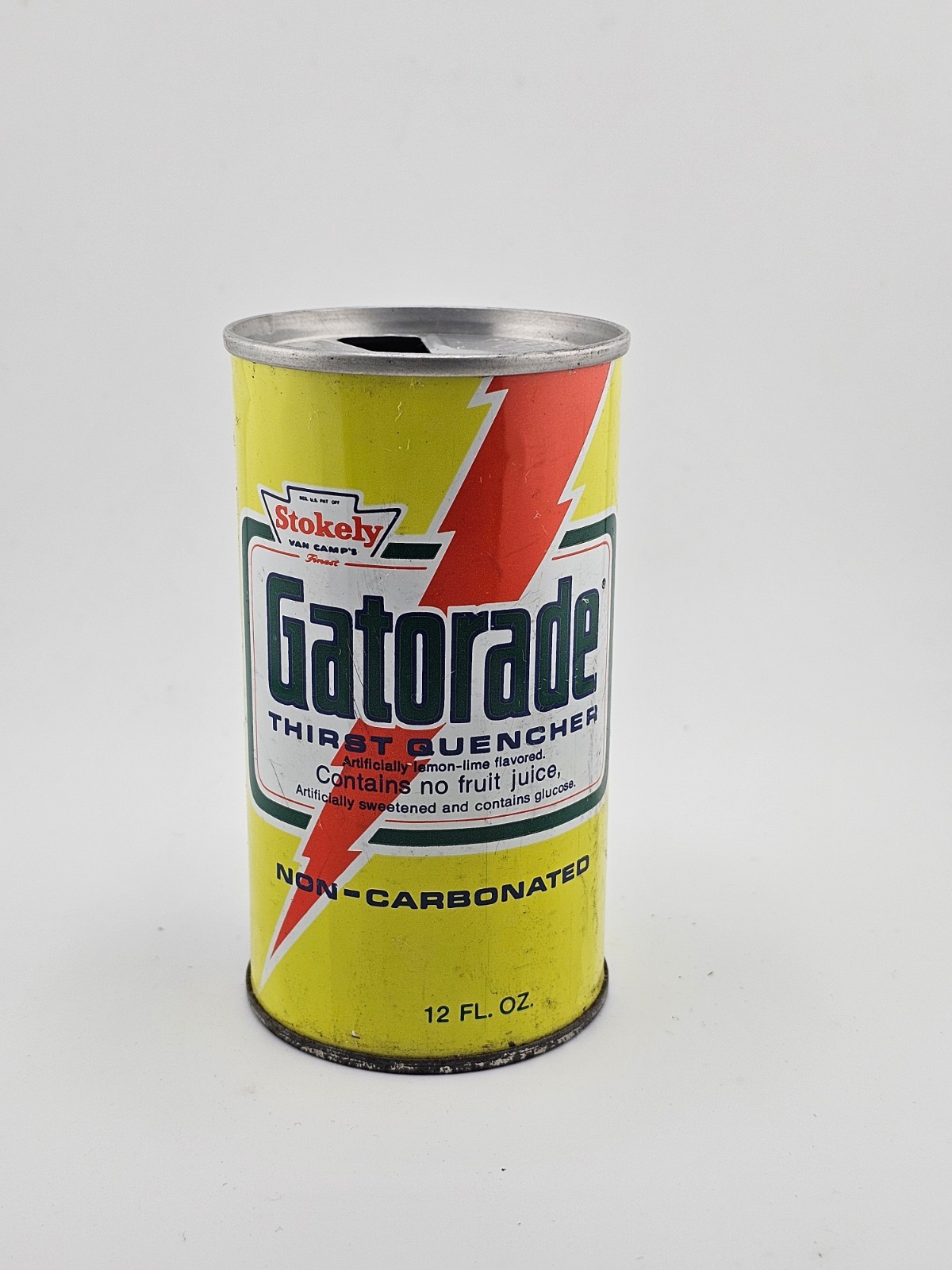 Vintage Steel Pull Tab Non Carbonated Gatorade Thirst Quencher 12 oz Empty Can