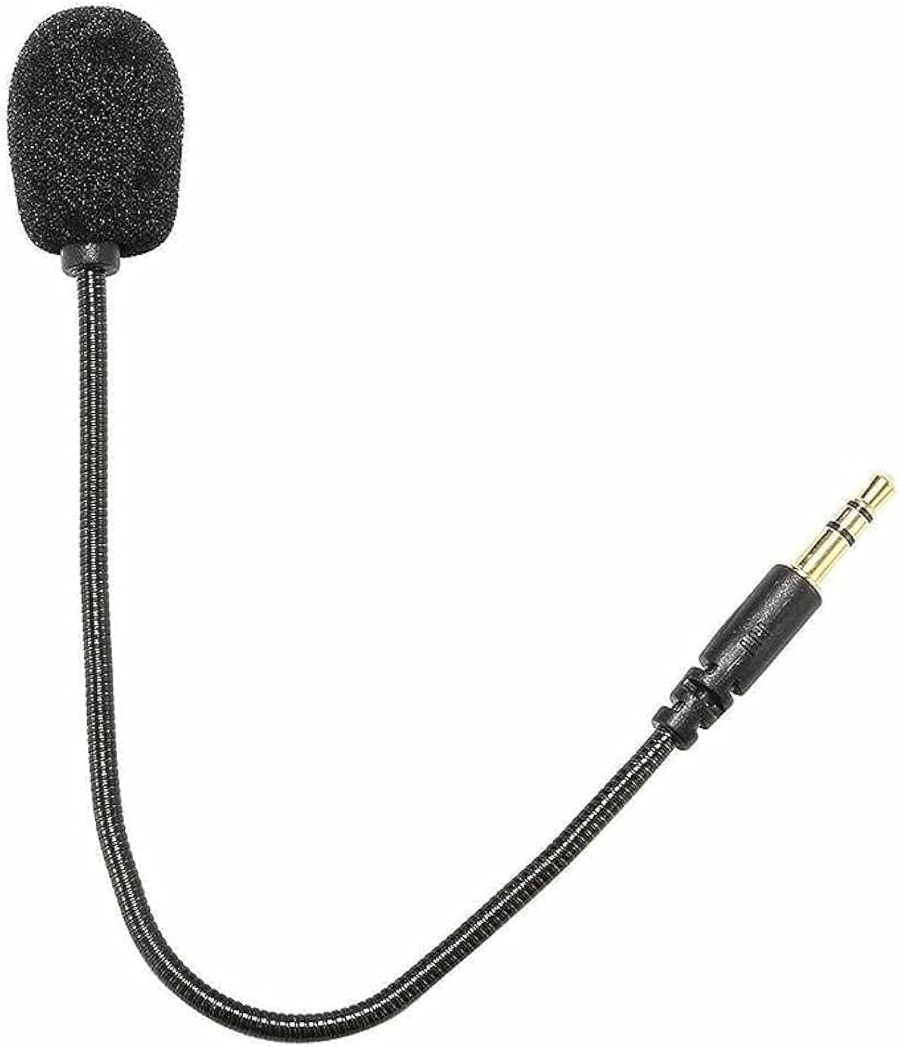 Black Headset Microphone Adjustable 360 Degrees Bendable Jack Headphone Contr...
