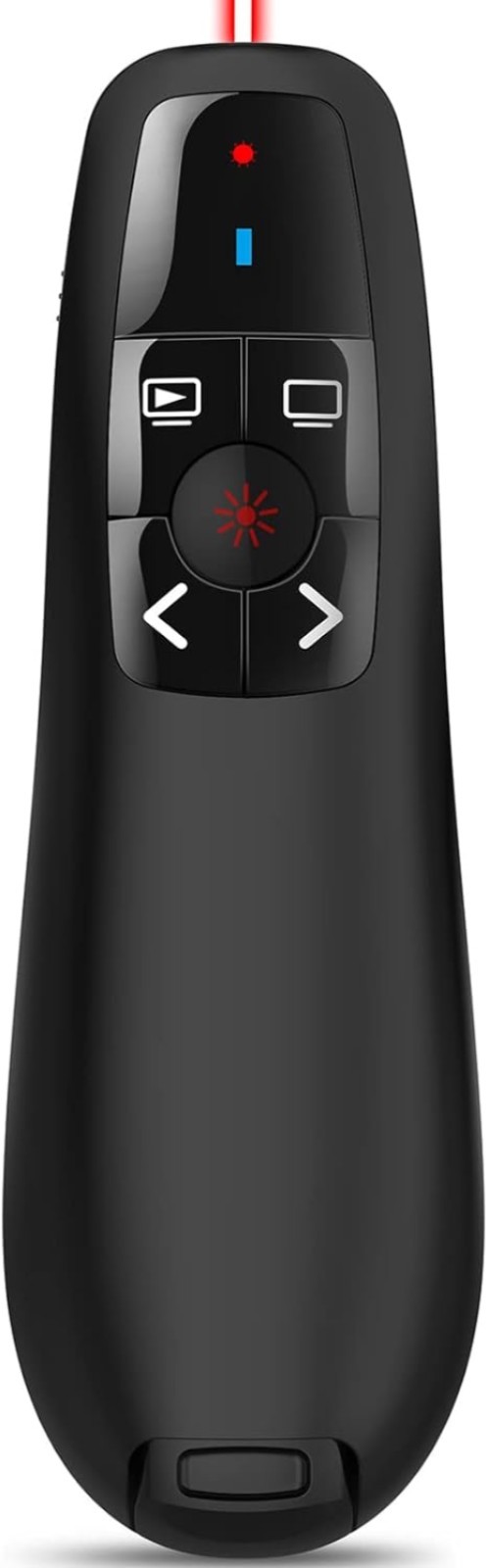 Wireless Presentation Clicker: 100ft Range & 656ft Red Pointer for Professionals