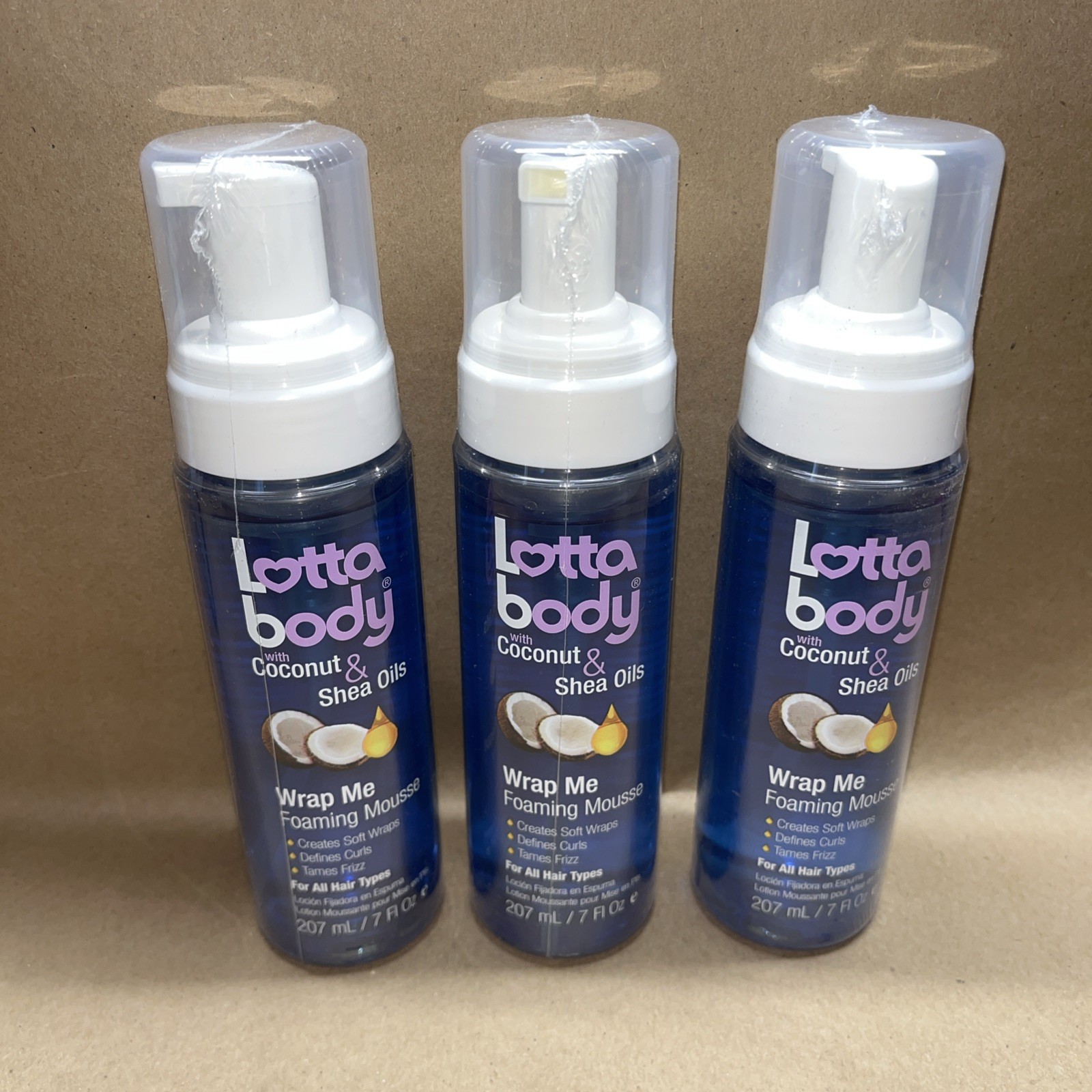 3 Pack! Lotta Body Wrap Me Foaming Mousse with Coconut and Shea Oil 7 Ounce