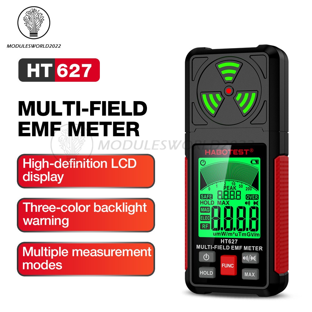 HABOTEST HT627 Electromagnetic Radiation Tester EMF Meter Magnetic Detector