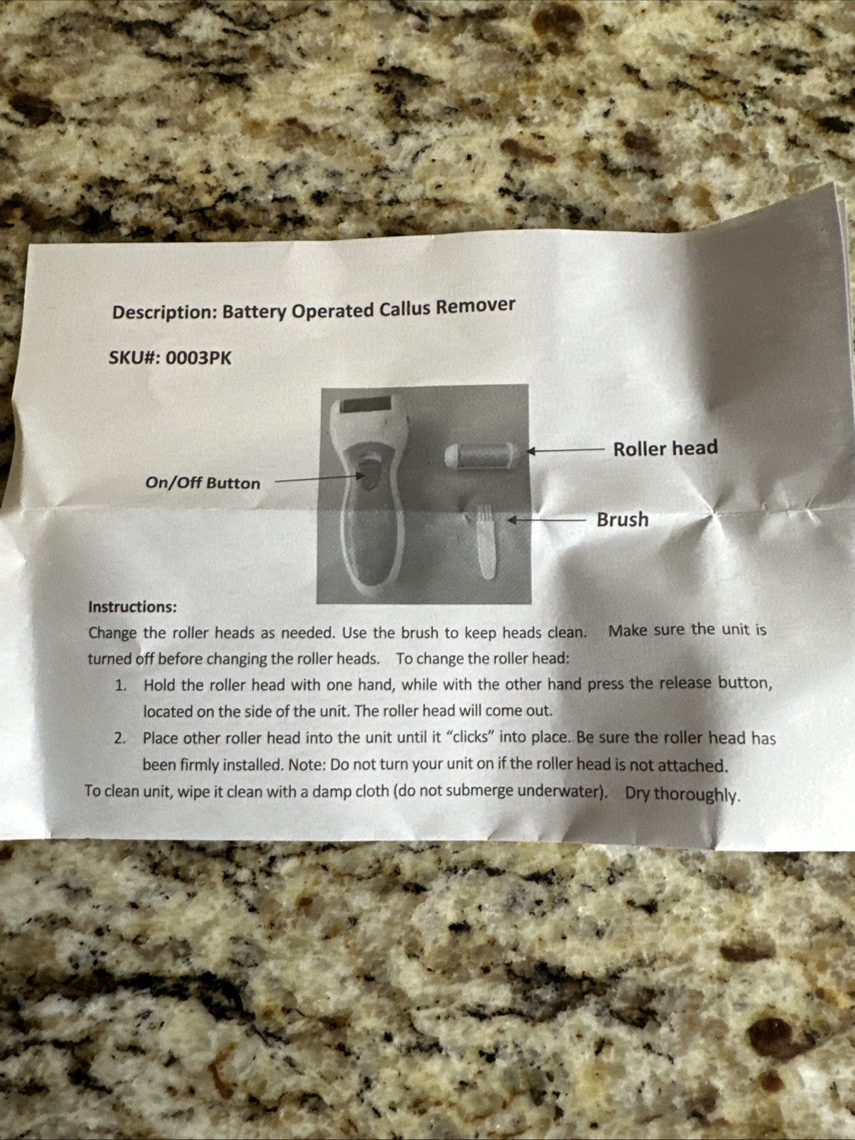 Battery Operated Callus Remover Open Box