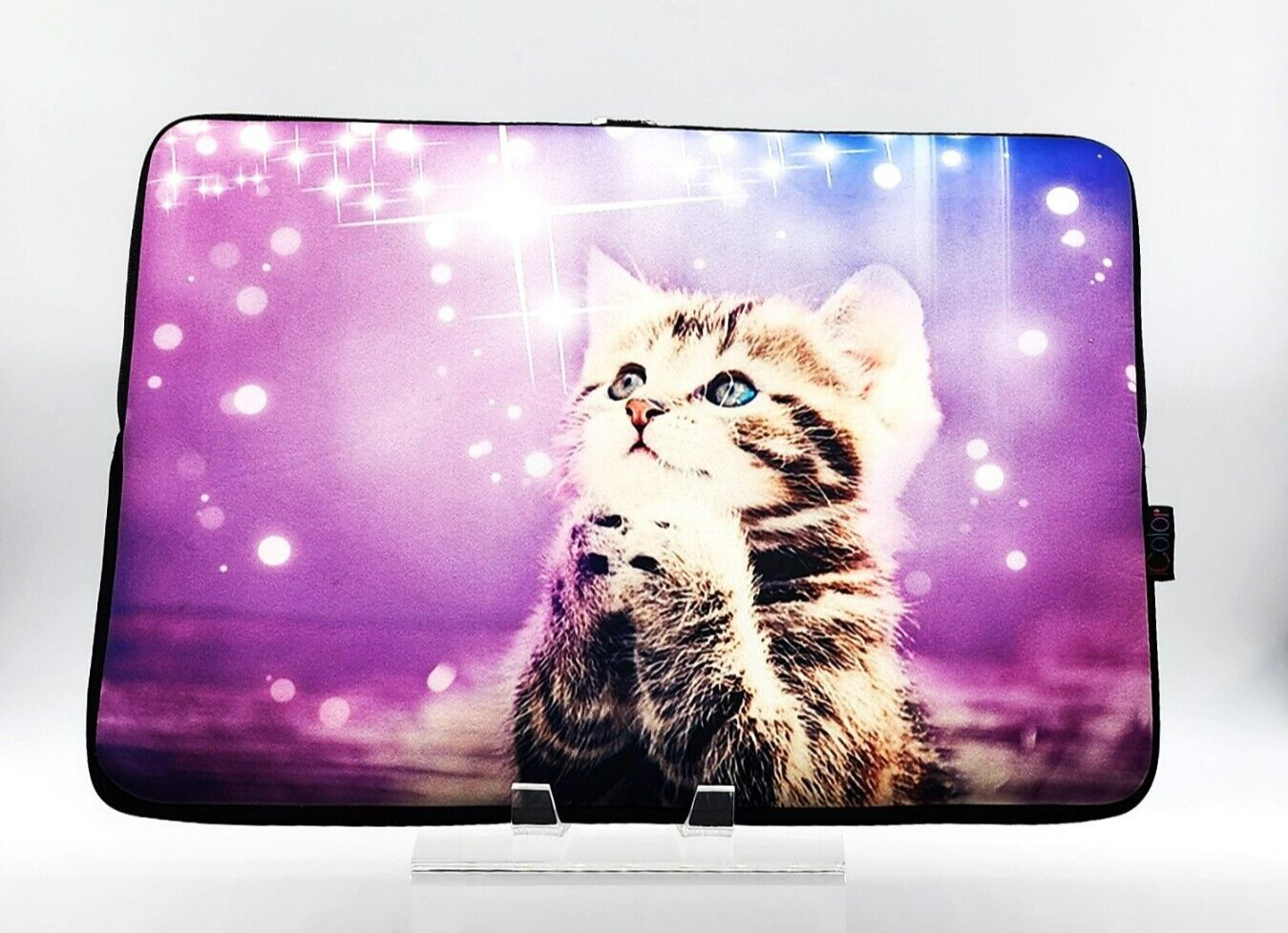 iCOLOR Multicolor 15.6 Inch 1/2 Zip Cat in Space Neoprene Laptop Sleeve