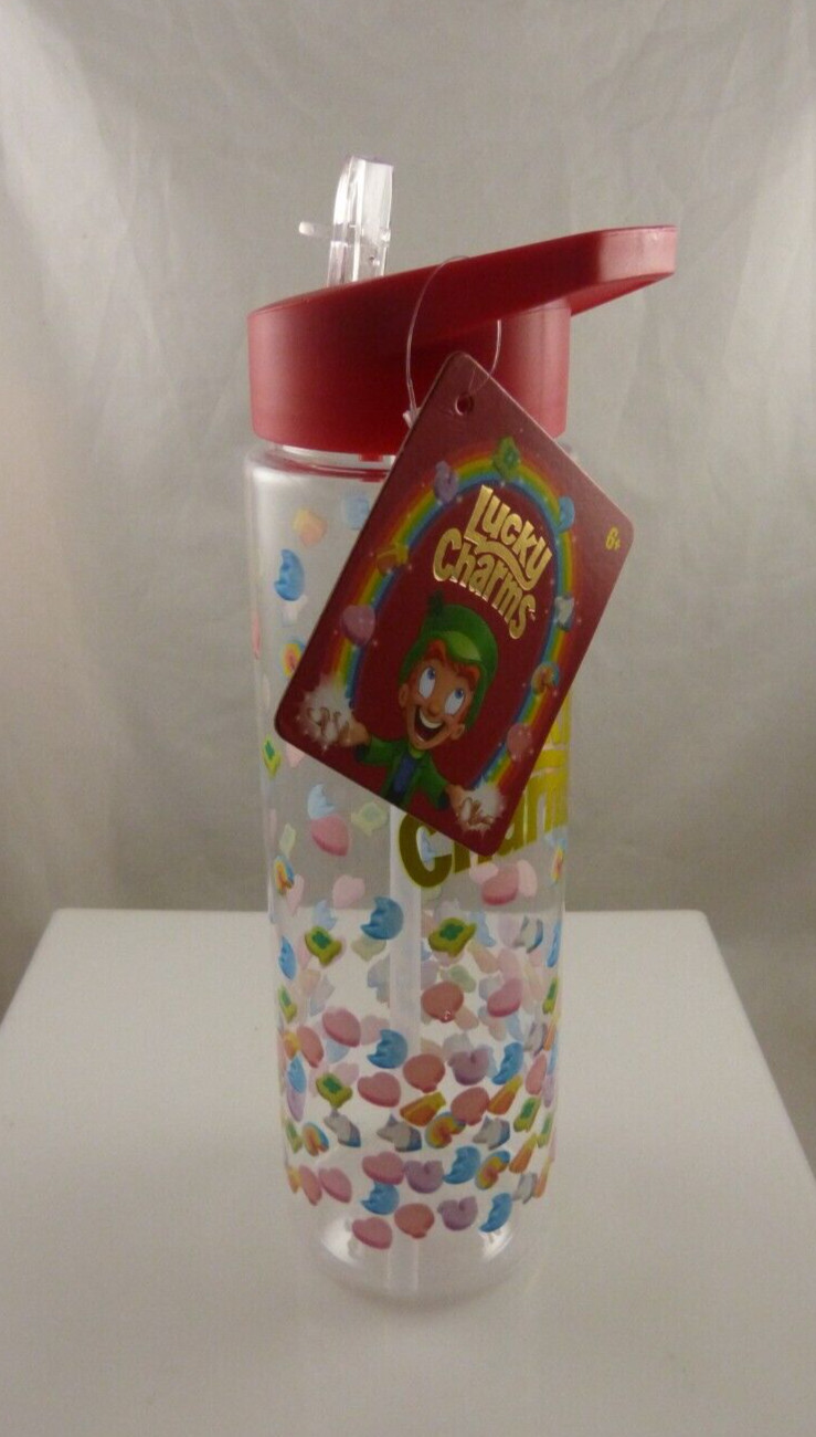 Water bottle Lucky Charms with sipper straw