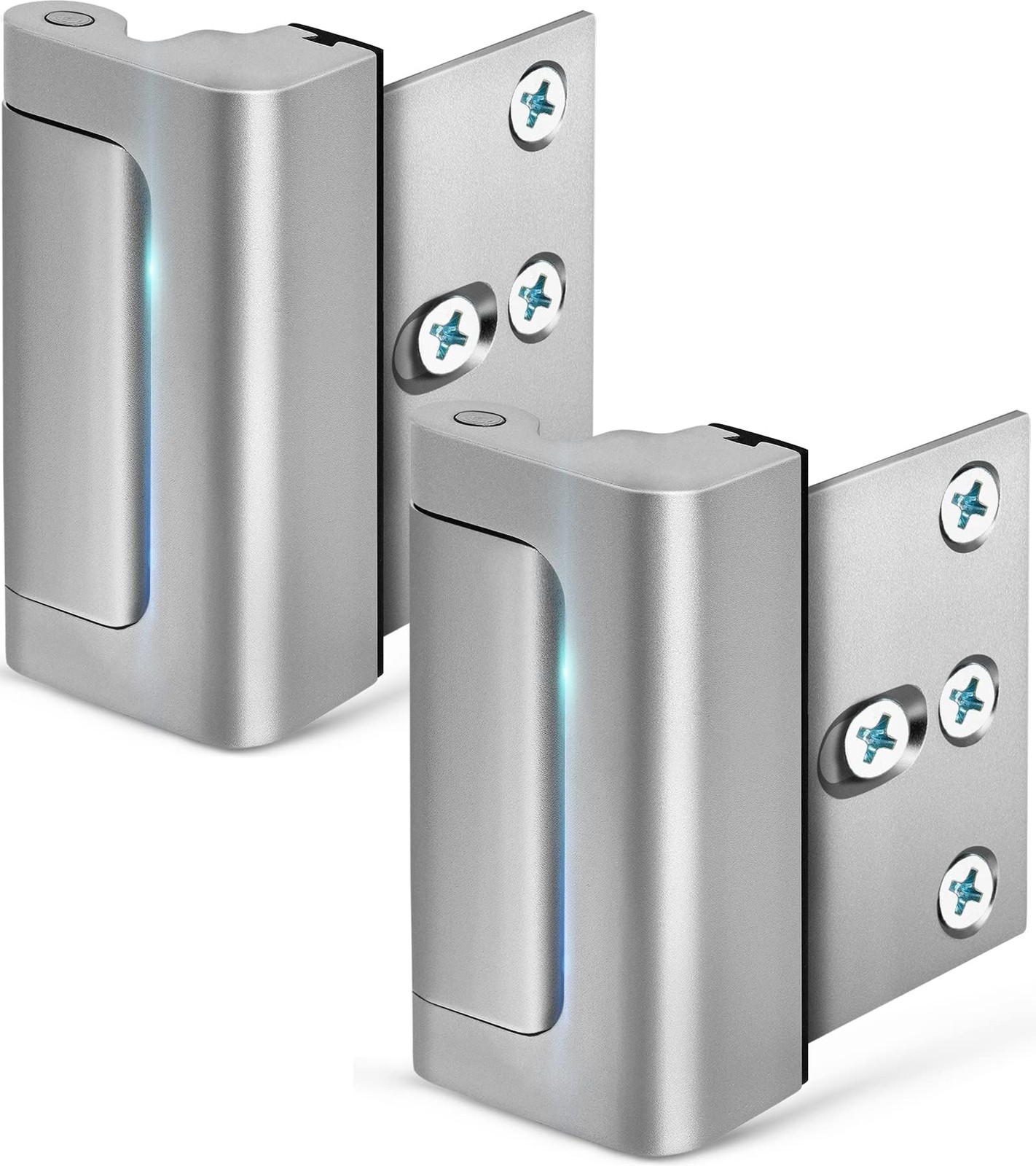 Home Security Door Lock, 2 Pack Childproof Reinforcement 3 Inch, Silver