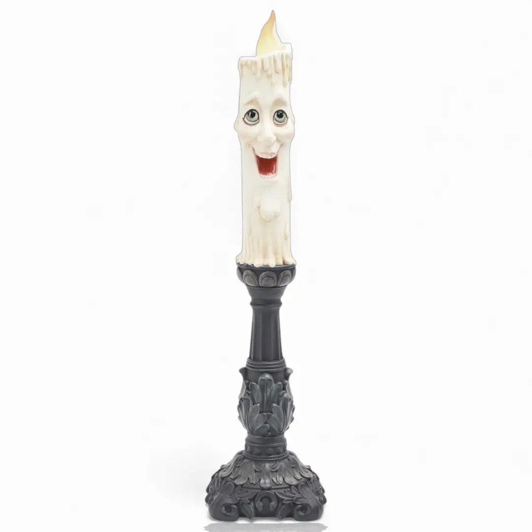 17" Spooky Face Candlestick LED Halloween Decor *SHIPS WITHIN 10 DAYS* NEW 2026