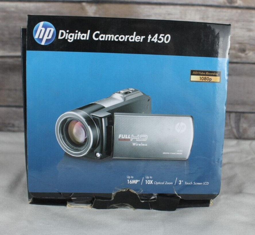 NIB HP T450 Digital Camcorder- Tested, New in Box with all Accessories HD 1080P