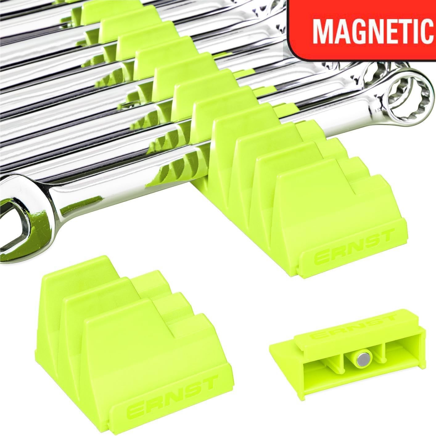 Ernst 5419M HV - Magnetic Wrench Pro Hold 40 Wrenches - Hi-Viz Yellow