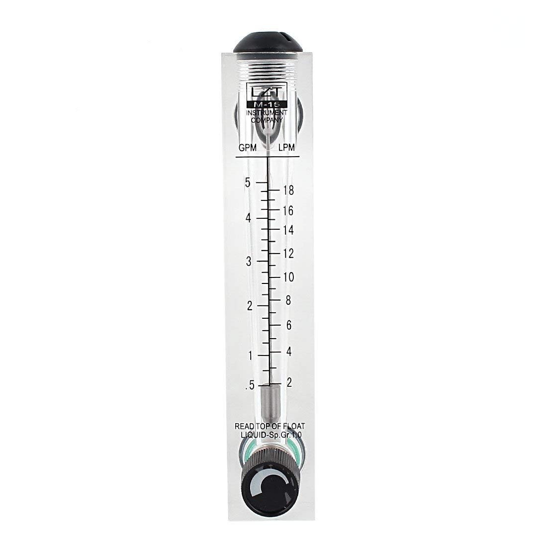 Adjustable Knob Water Flow Meter Panel Type Flowmeter 0.55 GPM