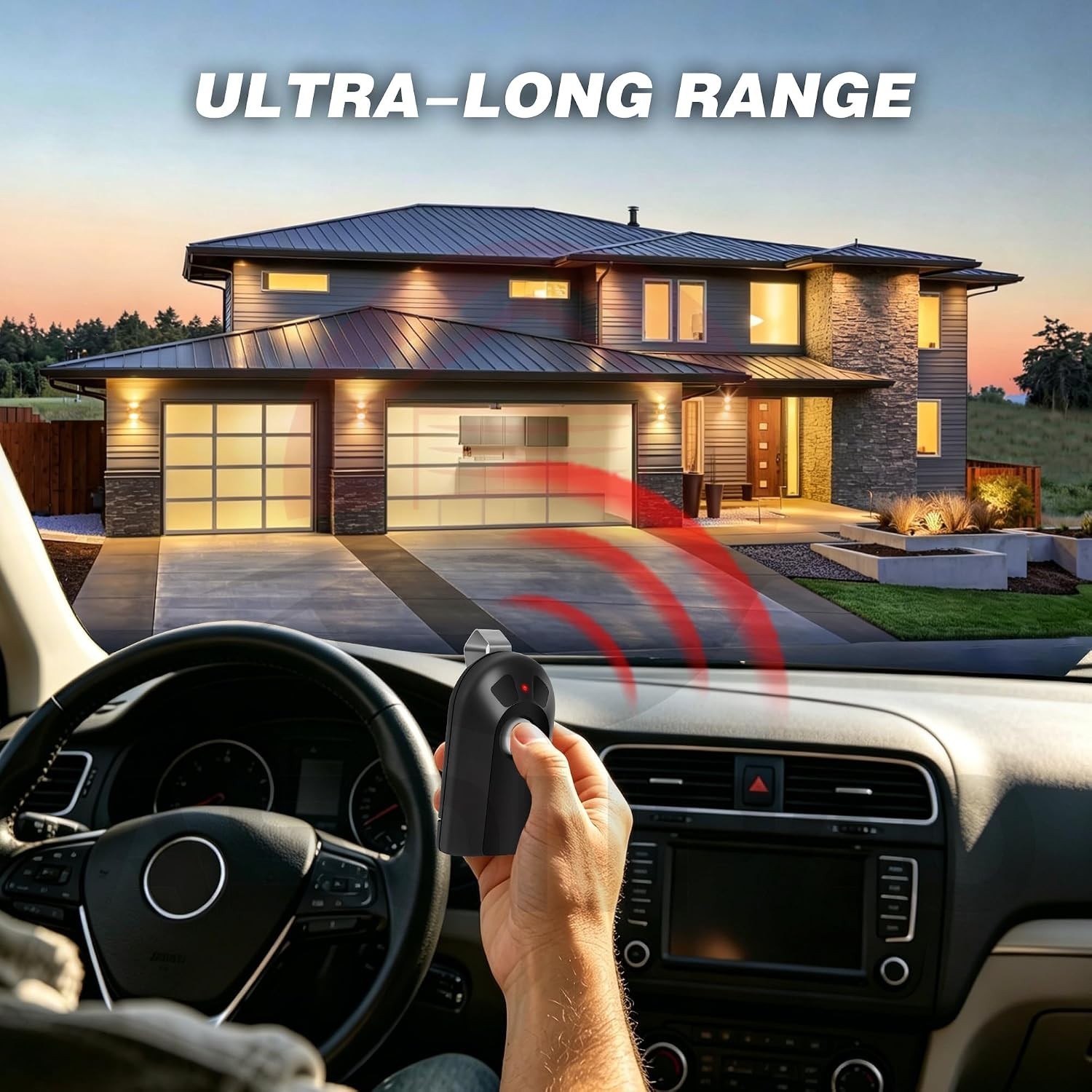 Lightweight 2-Pack Garage Door Remote with Rolling Code Security - Genie & More