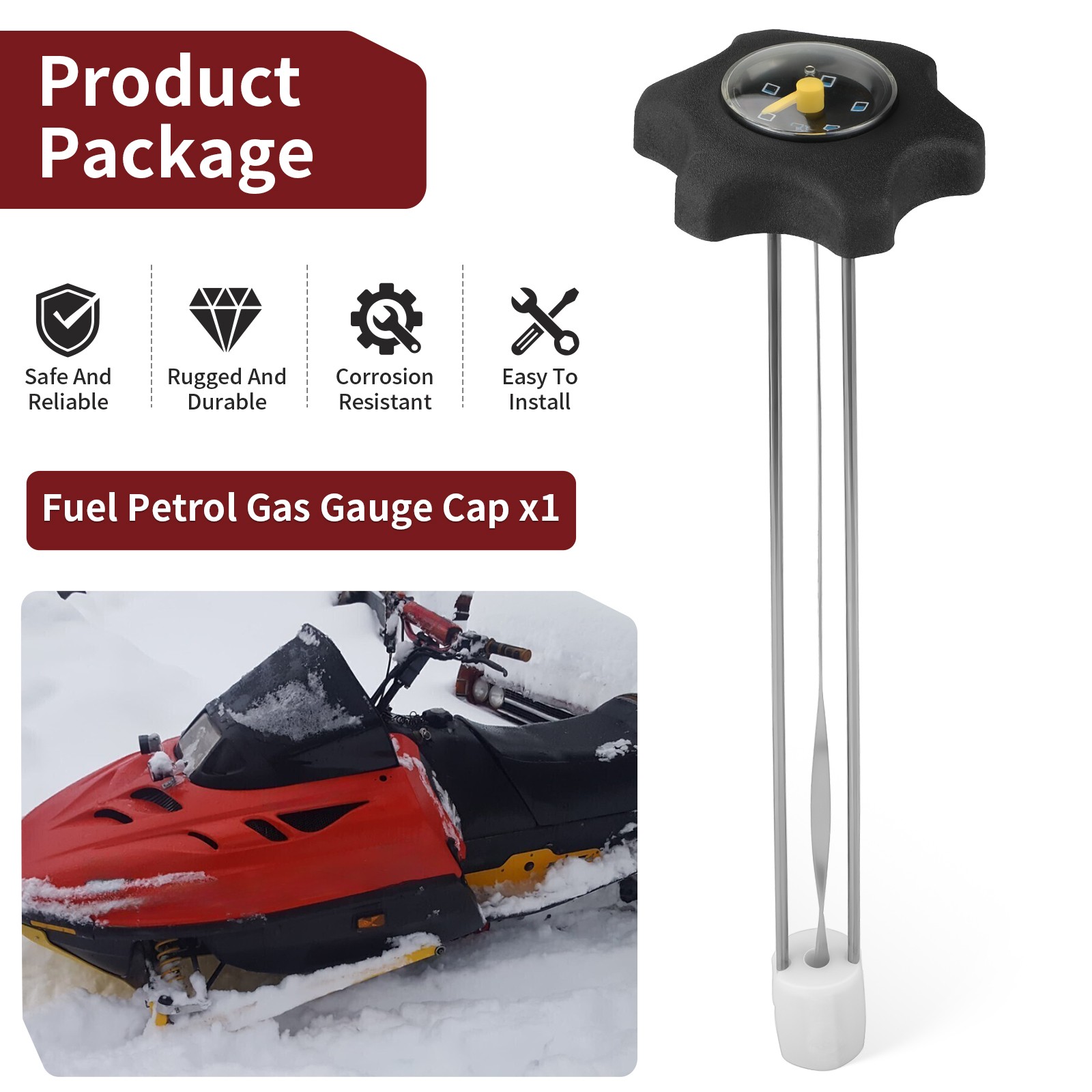 Fuel Petrol Gas Gauge Cap For Ski-Doo Skandic 500F 2003 2004 Replaces #513032901