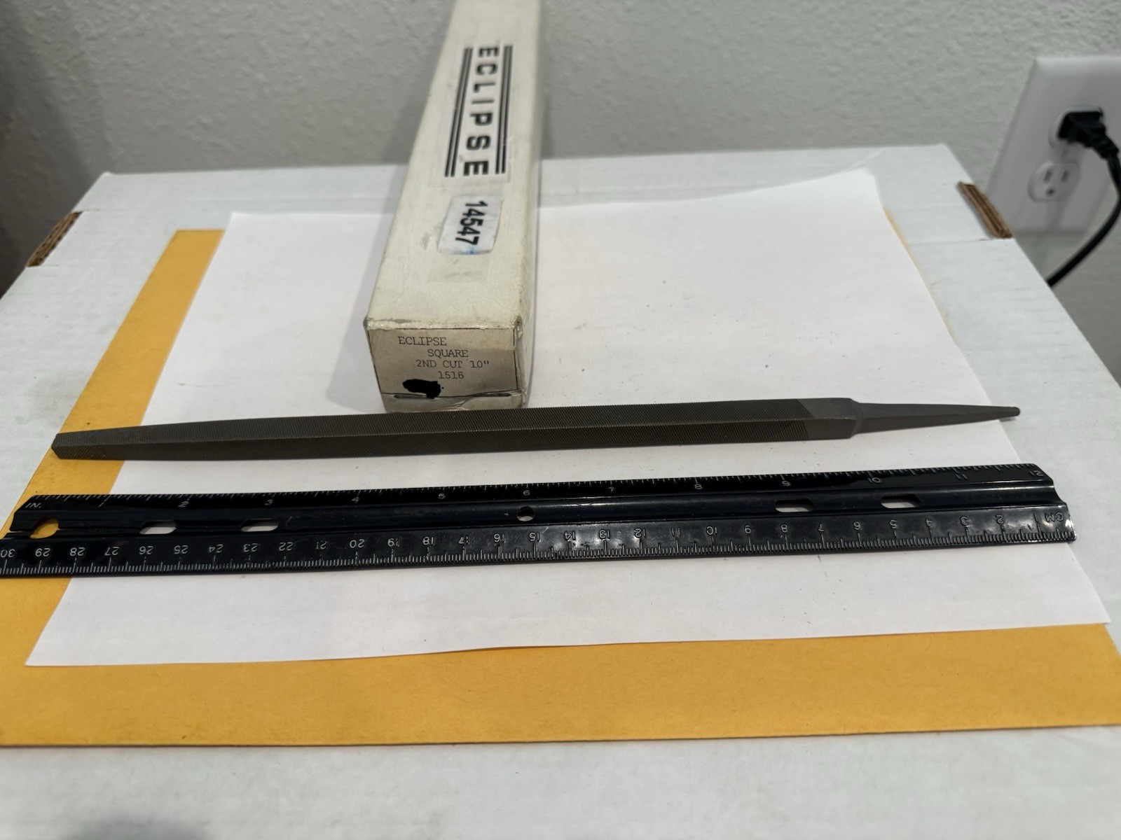New Eclipse 10” Square File, Second Cut, 1516