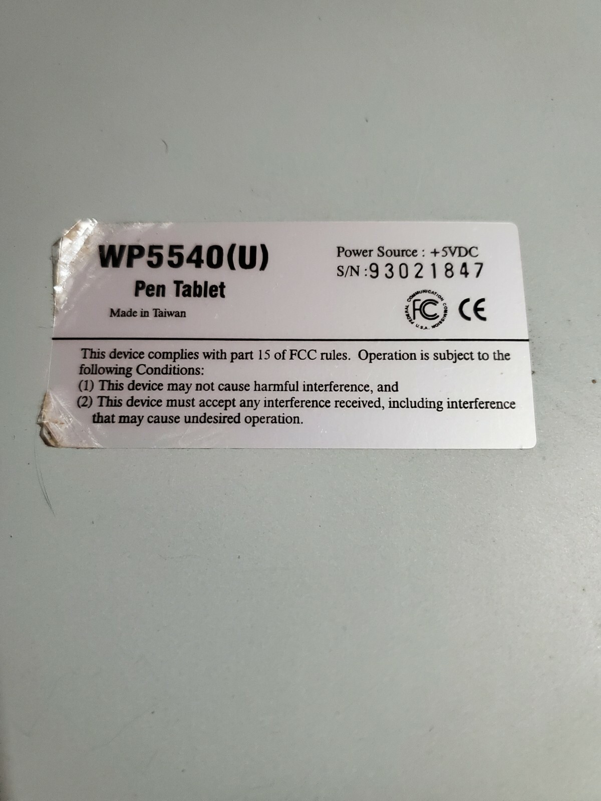 WP5540U Pen Tablet