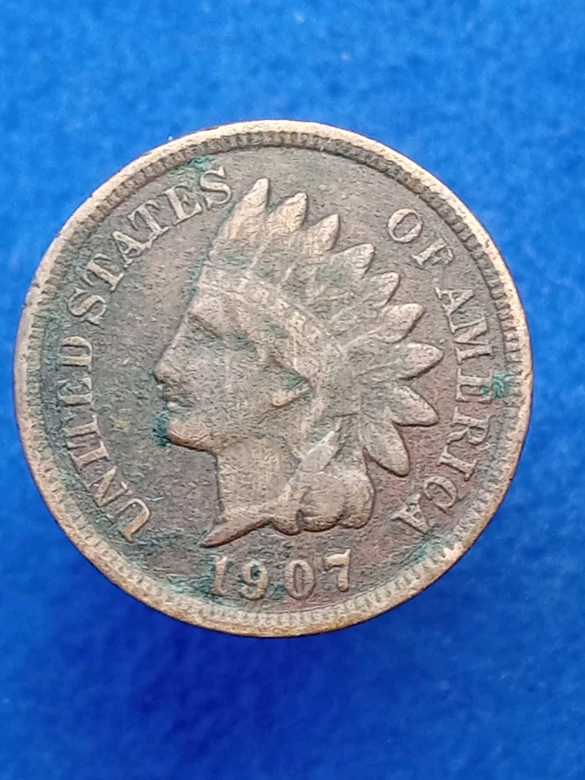1907 Indian Head Penny One 1 Cent Coin 1c Philadelphia  VF