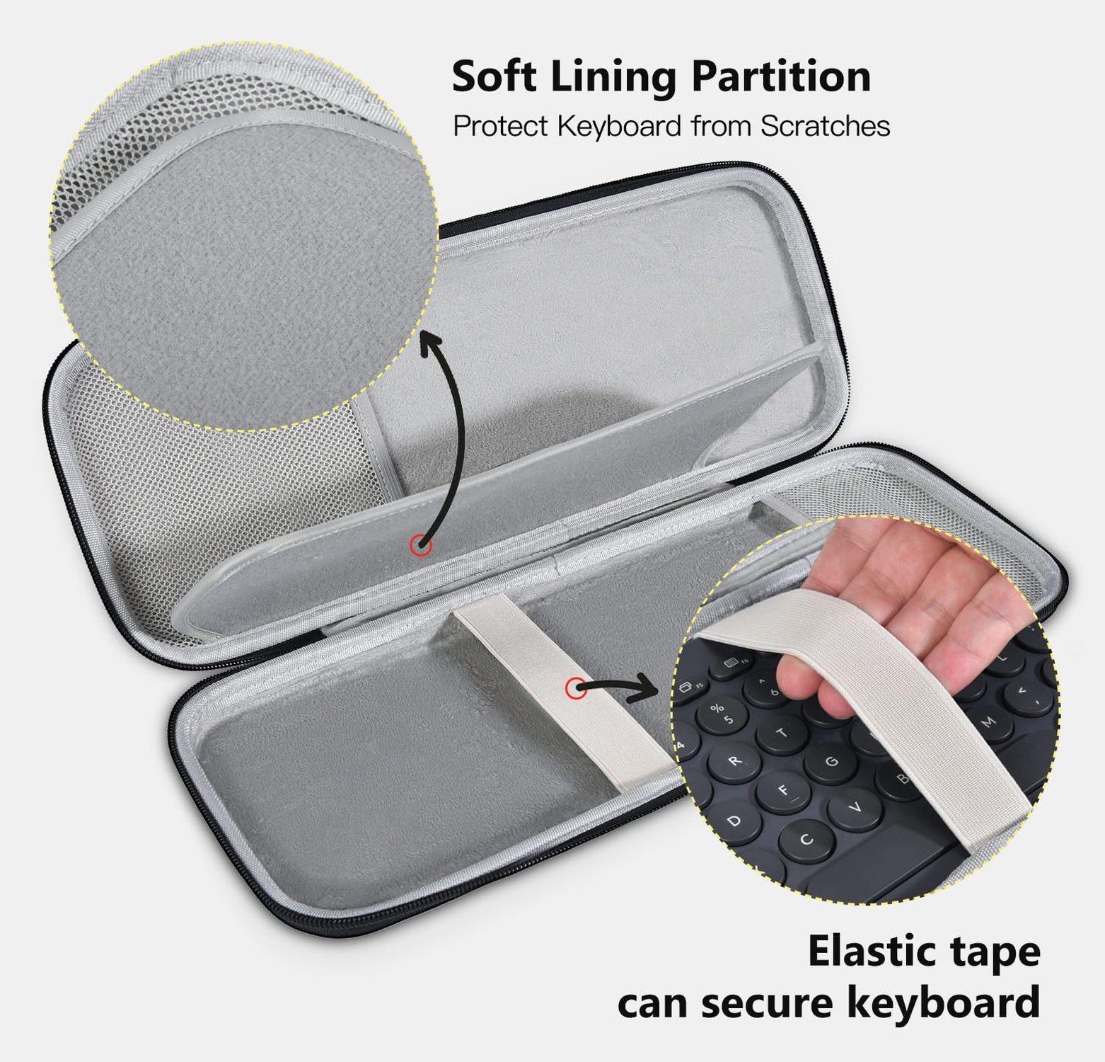 Hard Keyboard Carrying Case for Logitech Pebble Keys 2 K380s & Logitech K380 ...