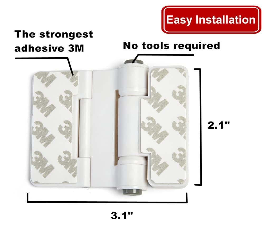 1 Pack Refrigerator Door Locks Double Button Adhesive Fridge Lock with Keys, ...
