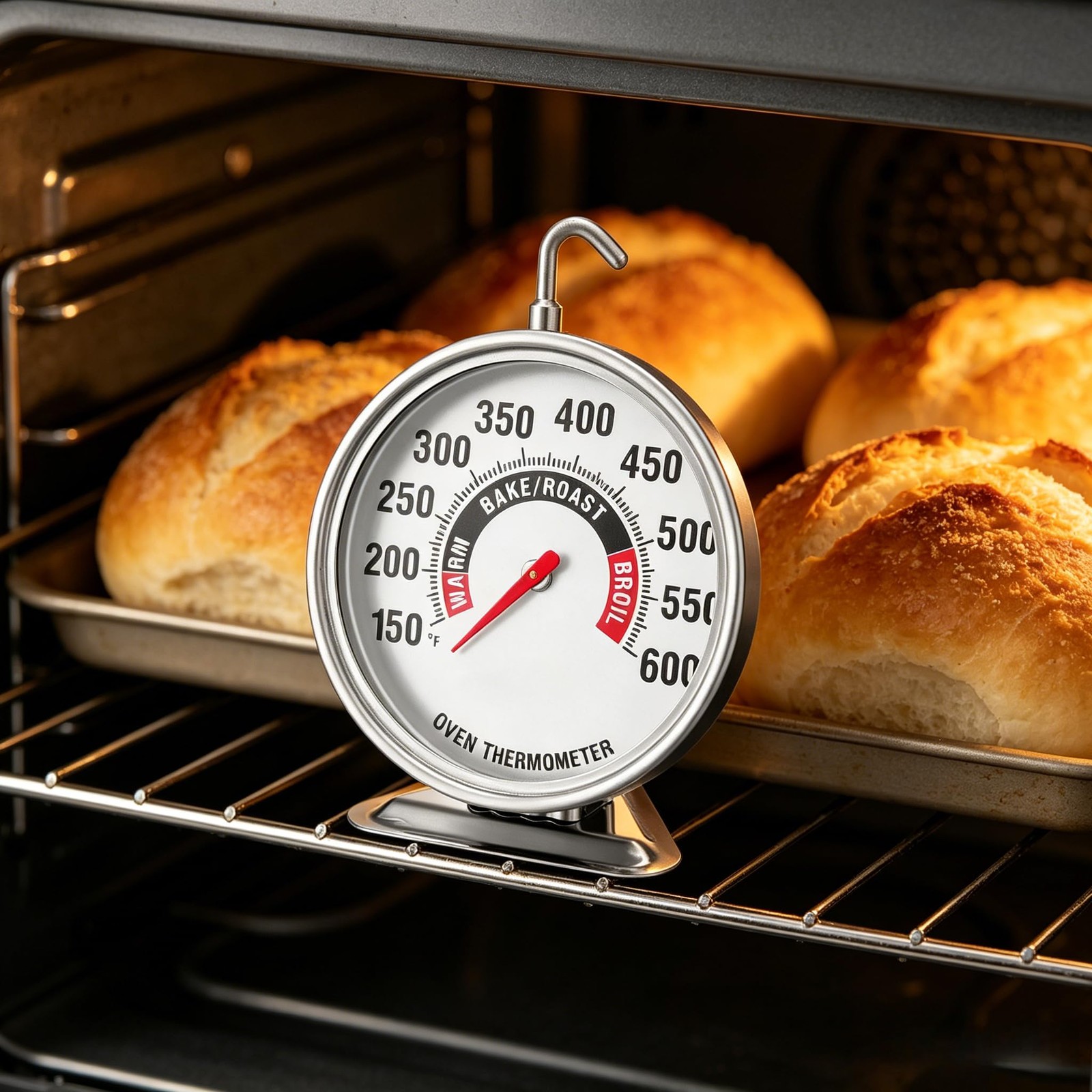 Oven Thermometer Extra Large 3" with Easy-Read Dial | 150-600F Pro Accurate T...