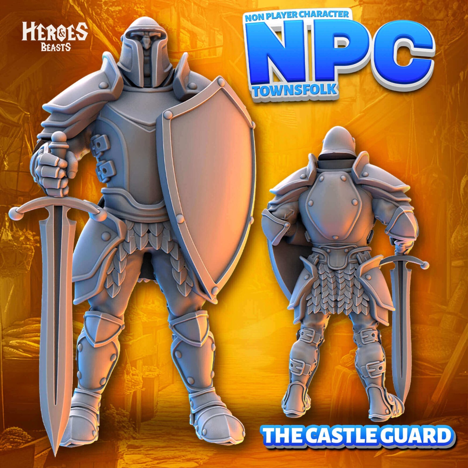 Dungeons & Dragons NPC Character - Male Human - Castle Guard - Town Folk