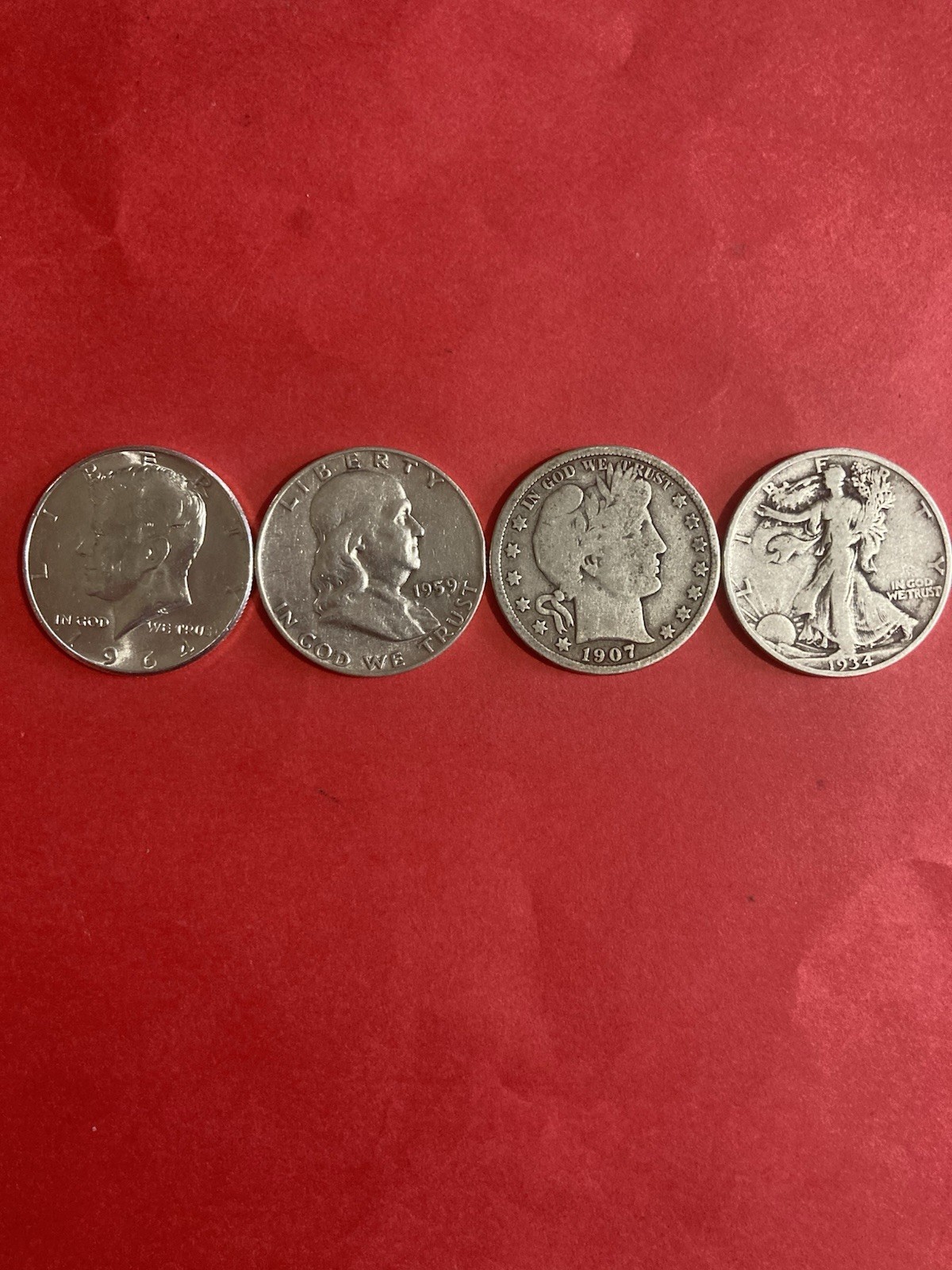 4 Mixed Silver Half Dollars 90% Silver