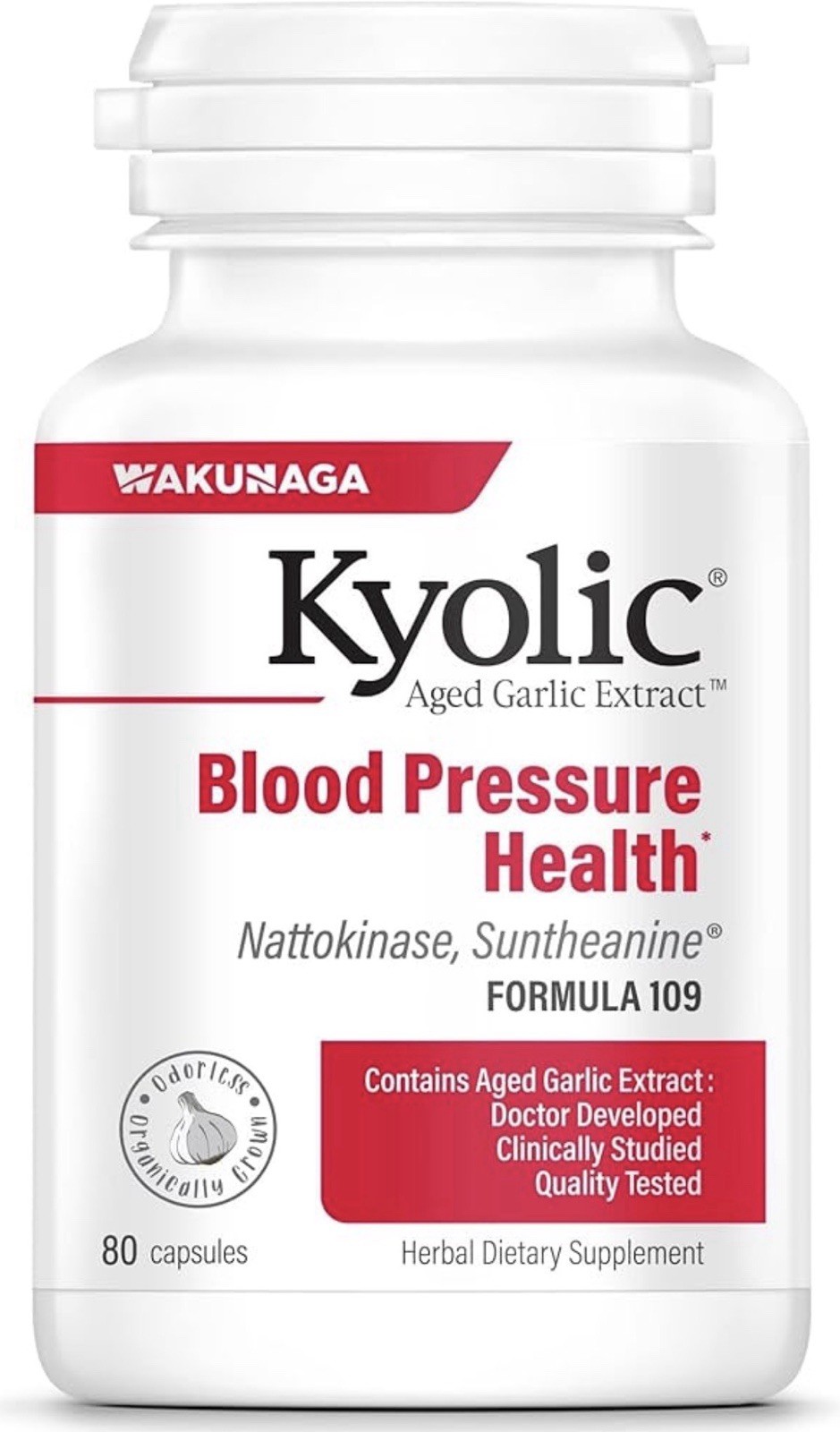 Kyolic Aged Garlic Extract Formula 109 Blood Pressure Health 80 Caps - Pack Of 2