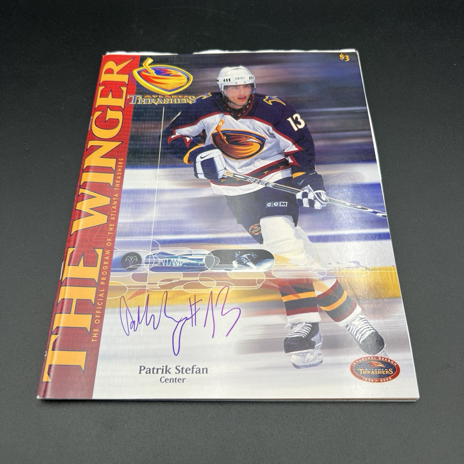 THE WINGER ATLANTA THRASHER HOCKEY Sports PROGRAM 1999-2000-Patrik Stefan Auto