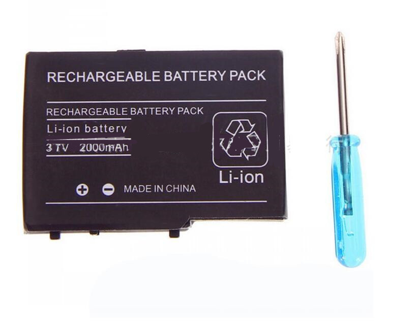 TWO (2) PACK Replacement Battery 2000mAh Nintendo DS Lite NDSL +Screwdriver