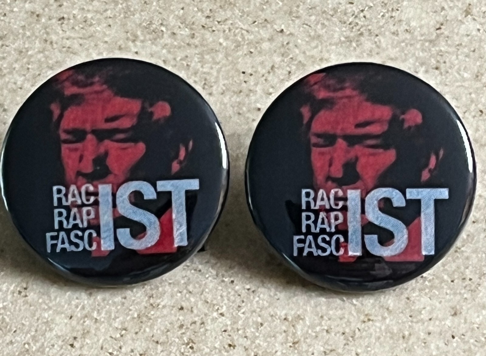 Anti-Trump pin-back Buttons, 2-pack,  1 1/2 inch
