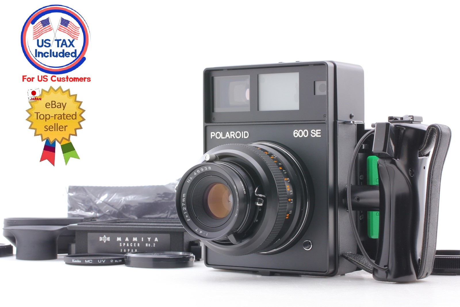 [Near MINT] Polaroid 600SE Instant Camera w/ Mamiya 127mm f/4.7 Lens From JAPAN