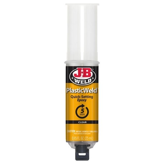 50132 Plasticweld Quick-Setting Epoxy Syringe - Translucent Yellow - 25 Ml