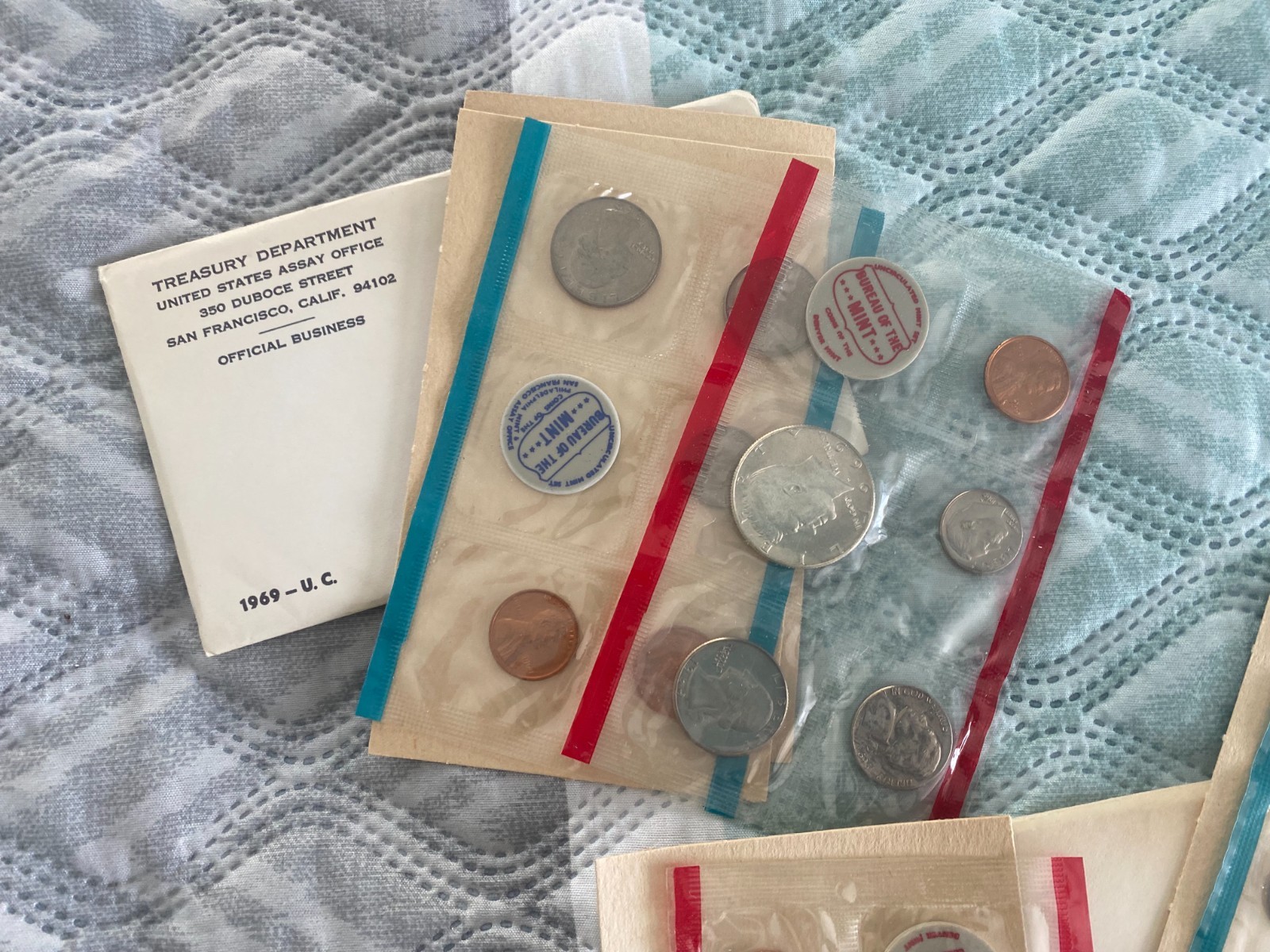 1969 US Uncirculated Coin Set, OGP, FOUR SETS
